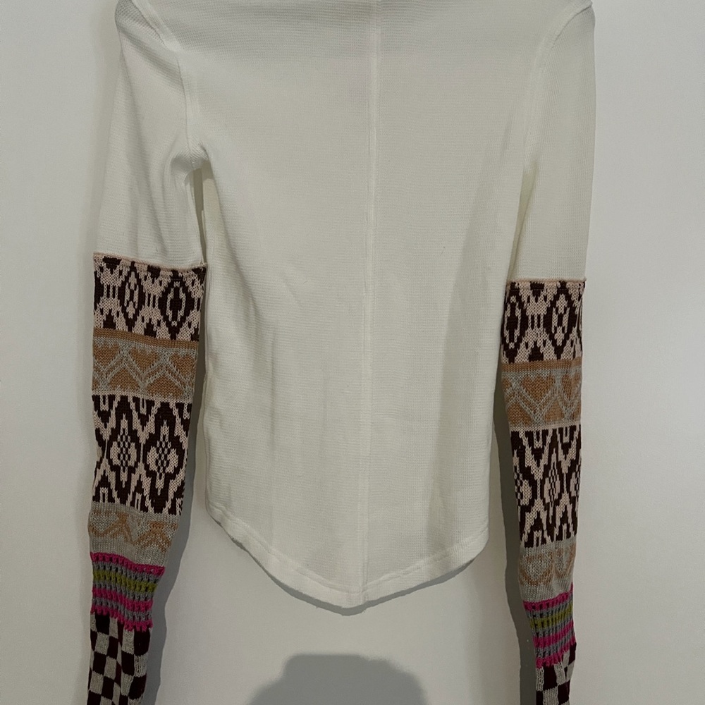 Free People Cream Textured Top - Picture 5 of 6